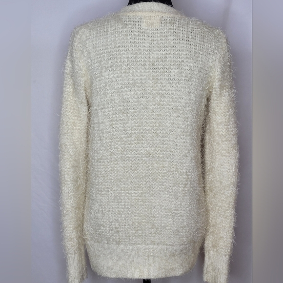 Pins & Needles Urban Outfitters Cream Soft Eyelash Open Front Caridgan - Size XS - Picture 4 of 9